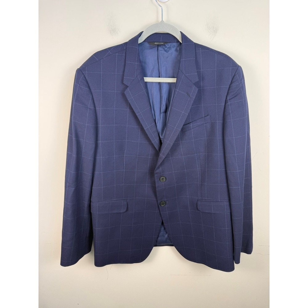 Paul Smith The Kensington Blazer Blue Windowpane Wool Sport Coat Italy 46R